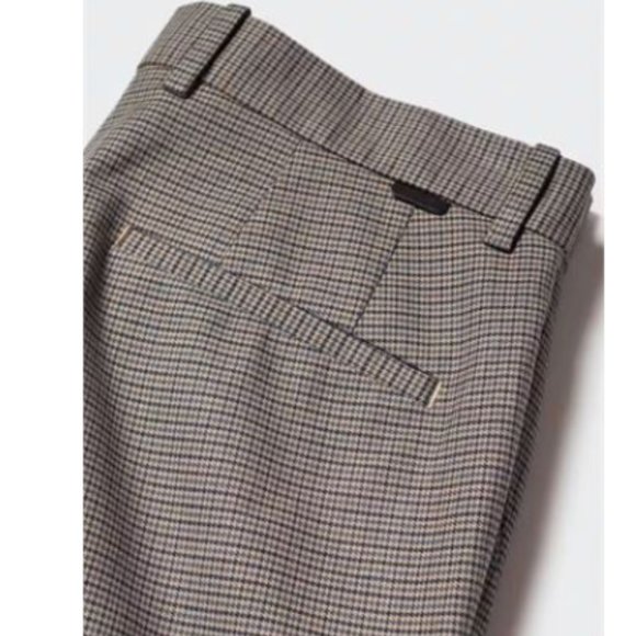 Men's USA size 32 MANGO MEN'S SLIM FIT HOUNDSTOOTH TROUSERS - Picture 3 of 6